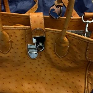 Ostrich handbag that can carried has a strap